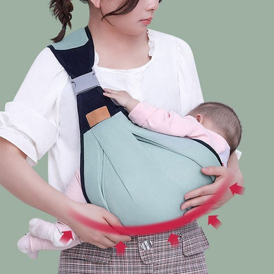 Baby Sling Carrier Adjustable Baby Holder Carrier Baby Half Wrapped Sling Hip Carrier Breathable Cotton Mesh Fabric for Newborn
