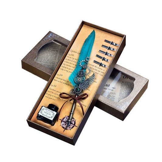 Quill Feather Pen and Ink Set