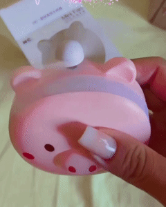 Cartoon Cute Pig LED Lights Mirror Pocket Fan