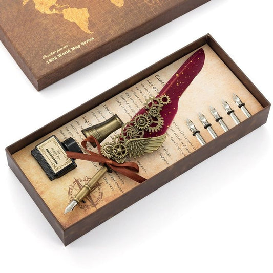 Quill Feather Pen and Ink Set