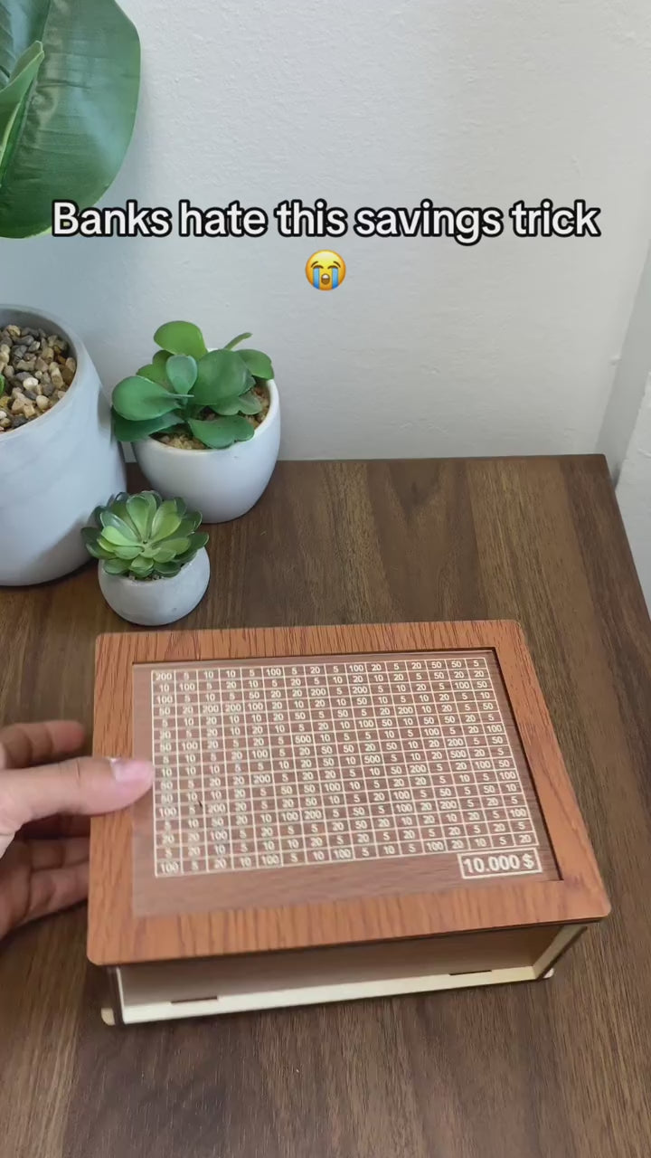 Wooden Money Saving Piggy Bank Box