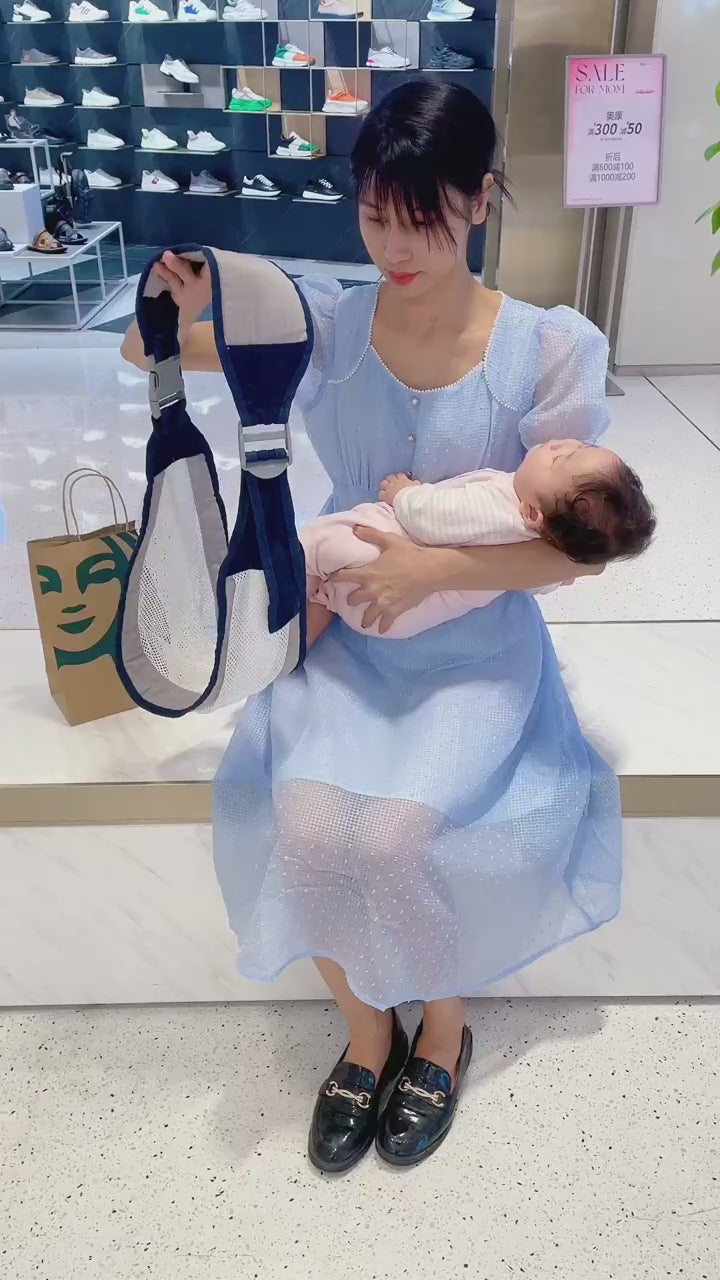 Baby Sling Carrier Adjustable Baby Holder Carrier Baby Half Wrapped Sling Hip Carrier Breathable Cotton Mesh Fabric for Newborn
